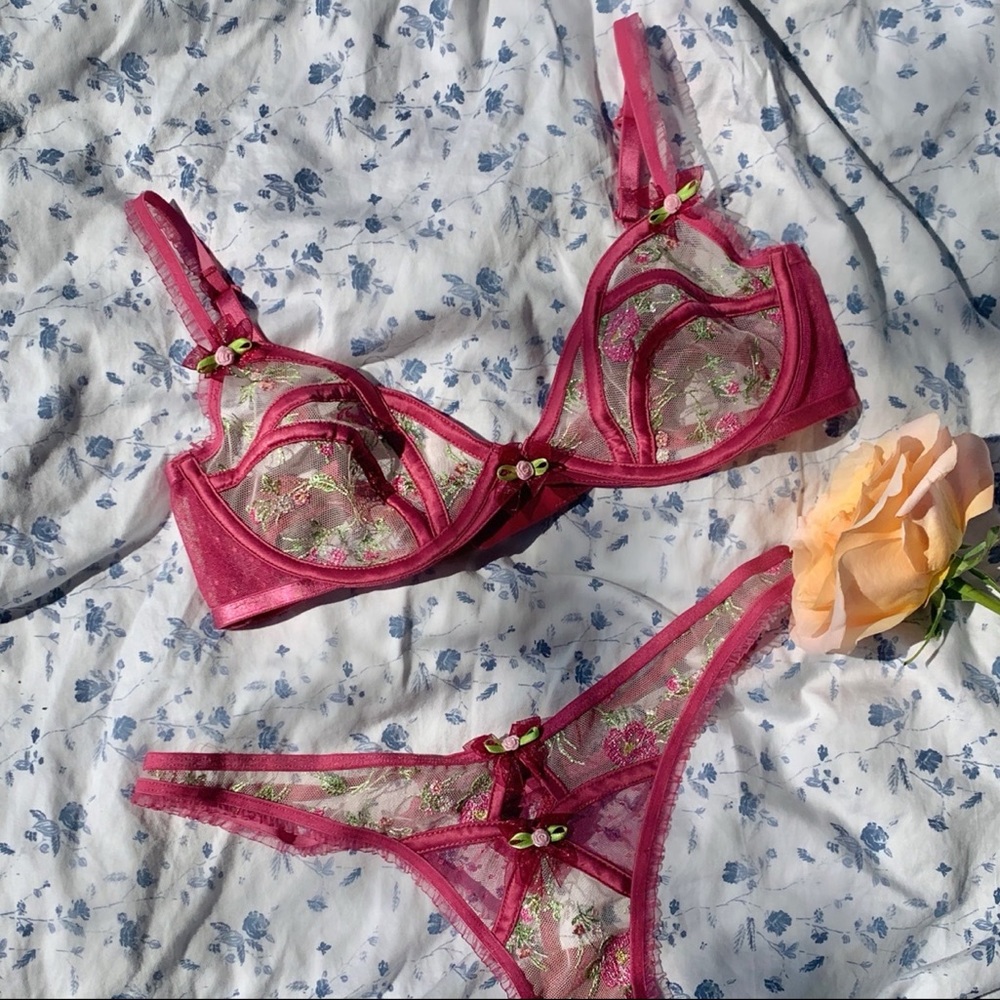 For Love and Lemons Camilla Bra and Thong size M